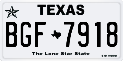 TX license plate BGF7918