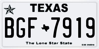 TX license plate BGF7919