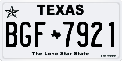 TX license plate BGF7921