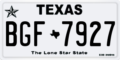 TX license plate BGF7927