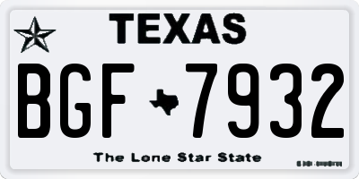 TX license plate BGF7932