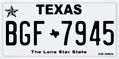 TX license plate BGF7945