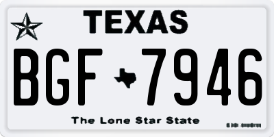 TX license plate BGF7946