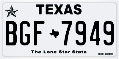 TX license plate BGF7949