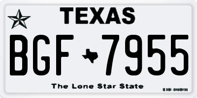 TX license plate BGF7955