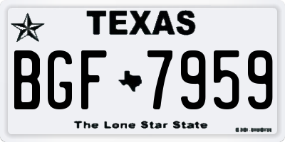 TX license plate BGF7959