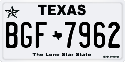 TX license plate BGF7962