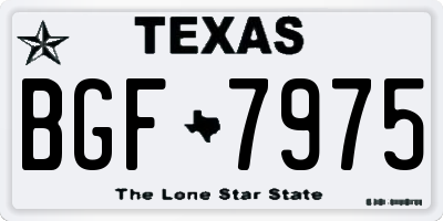 TX license plate BGF7975