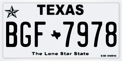 TX license plate BGF7978