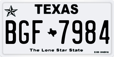 TX license plate BGF7984