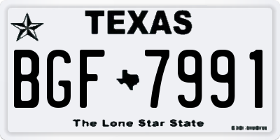 TX license plate BGF7991