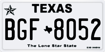 TX license plate BGF8052