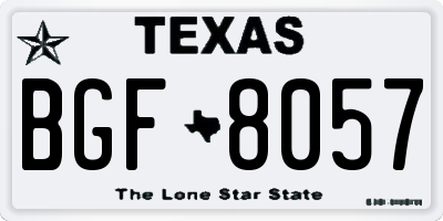 TX license plate BGF8057