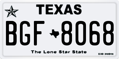TX license plate BGF8068