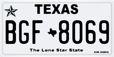 TX license plate BGF8069