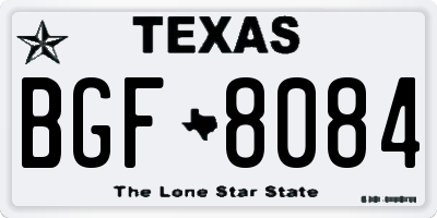 TX license plate BGF8084