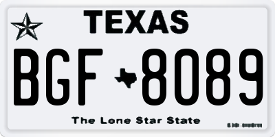 TX license plate BGF8089