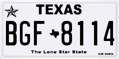 TX license plate BGF8114
