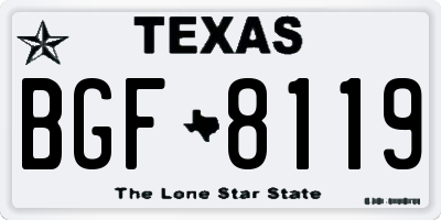 TX license plate BGF8119