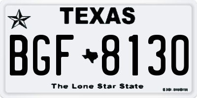 TX license plate BGF8130