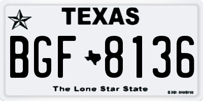 TX license plate BGF8136