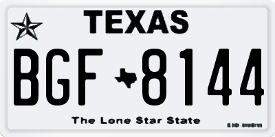 TX license plate BGF8144