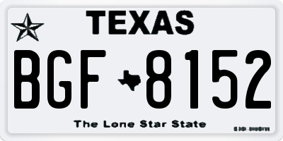 TX license plate BGF8152