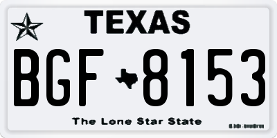 TX license plate BGF8153