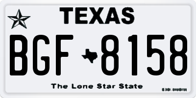 TX license plate BGF8158