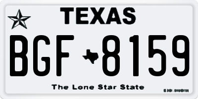 TX license plate BGF8159
