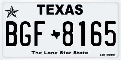 TX license plate BGF8165