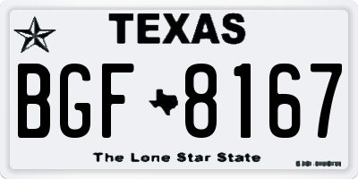 TX license plate BGF8167