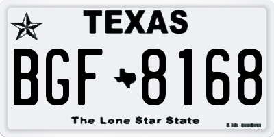 TX license plate BGF8168
