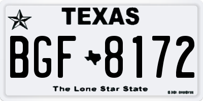 TX license plate BGF8172