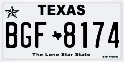 TX license plate BGF8174