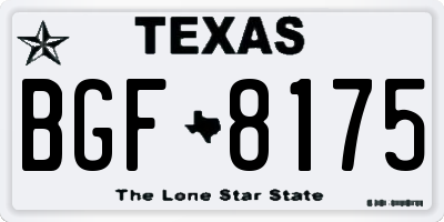 TX license plate BGF8175