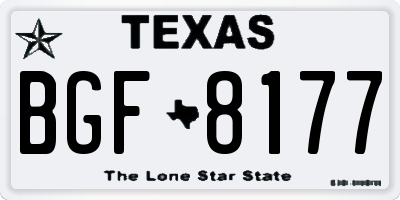 TX license plate BGF8177