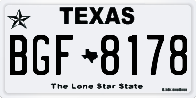 TX license plate BGF8178
