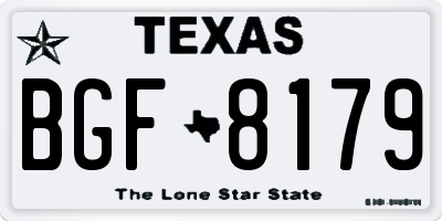 TX license plate BGF8179