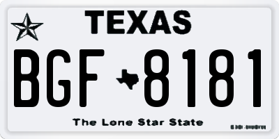 TX license plate BGF8181