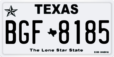 TX license plate BGF8185