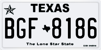 TX license plate BGF8186