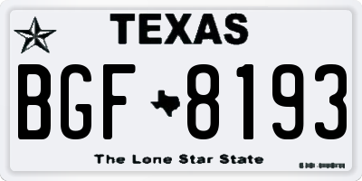 TX license plate BGF8193