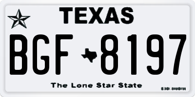 TX license plate BGF8197