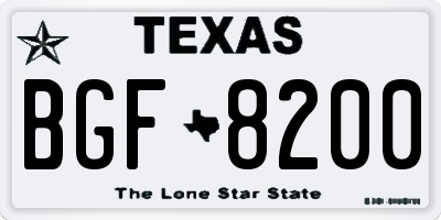 TX license plate BGF8200