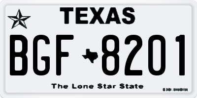 TX license plate BGF8201