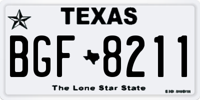 TX license plate BGF8211