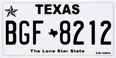 TX license plate BGF8212