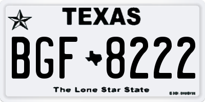 TX license plate BGF8222