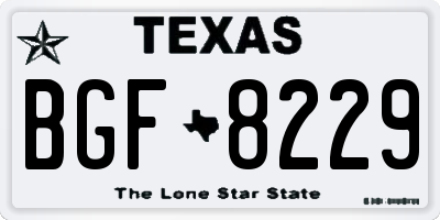 TX license plate BGF8229
